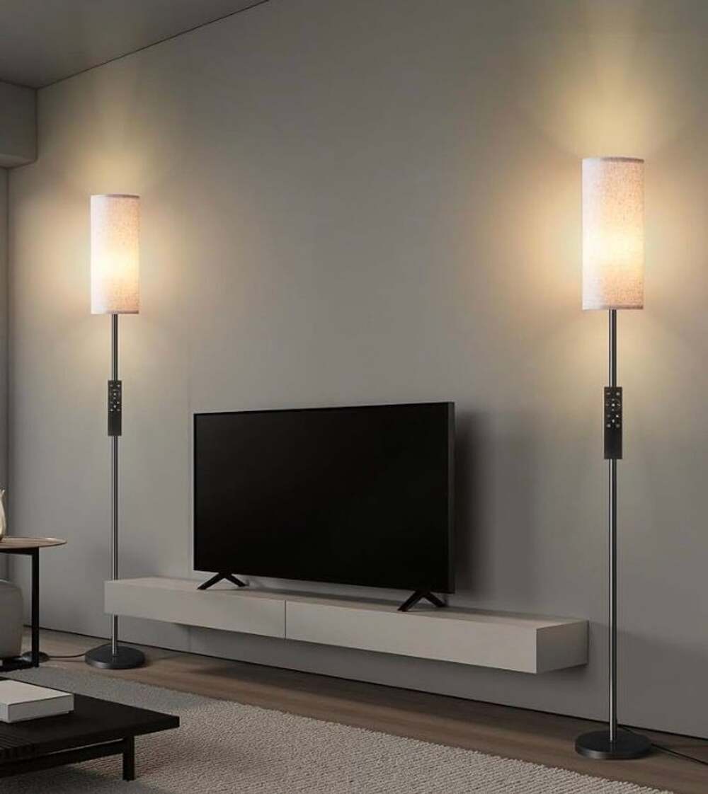 2 Pack Dimmable Floor Lamps With Remote And Foot Switch
